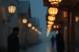 《雾中站台》雨棚下的站台长镜头画面